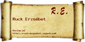 Ruck Erzsébet névjegykártya